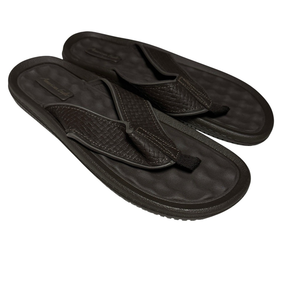 American Eagle Men's Brown Thong Flip Flops Sandals Size 14 Comfort Foam